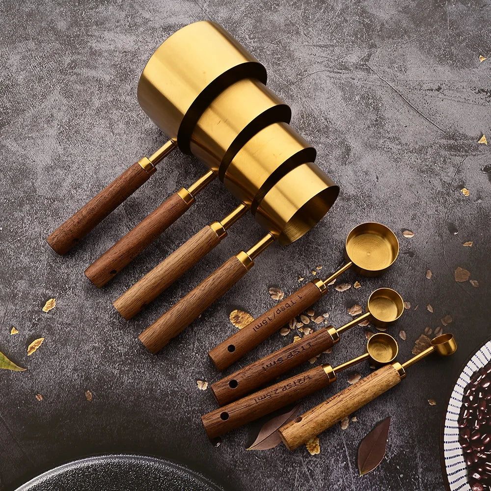 Wood and Steel Measuring Spoon Set — Hopeforwho (view 2)