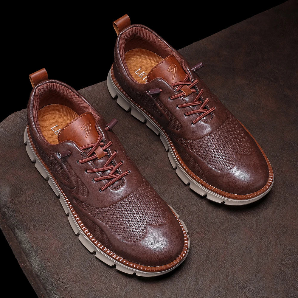 Crest Leather Sneakers — Hopeforwho (view 5)