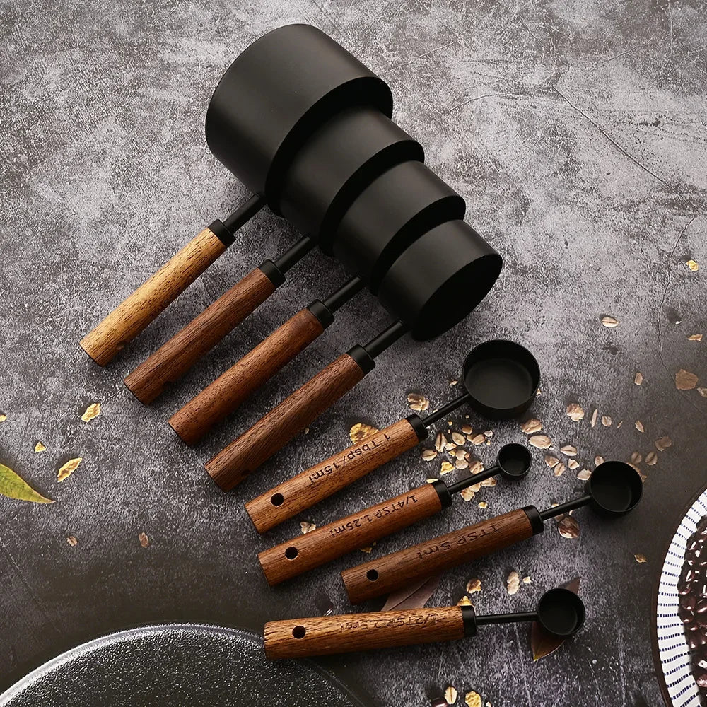 Wood and Steel Measuring Spoon Set — Hopeforwho