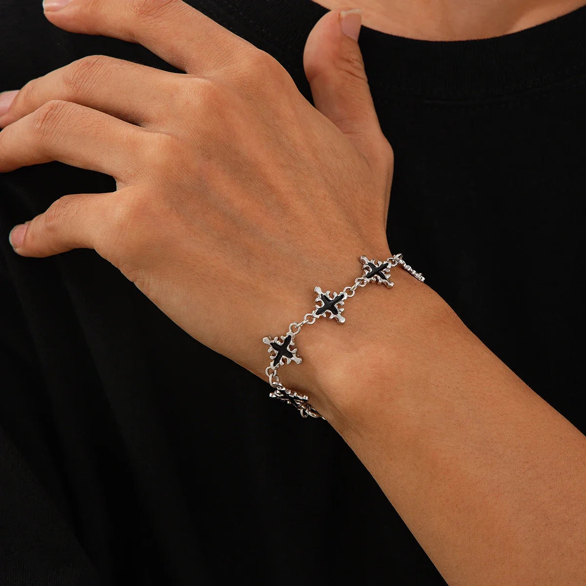 Obsidian Cross Bracelet — Hopeforwho (view 6)
