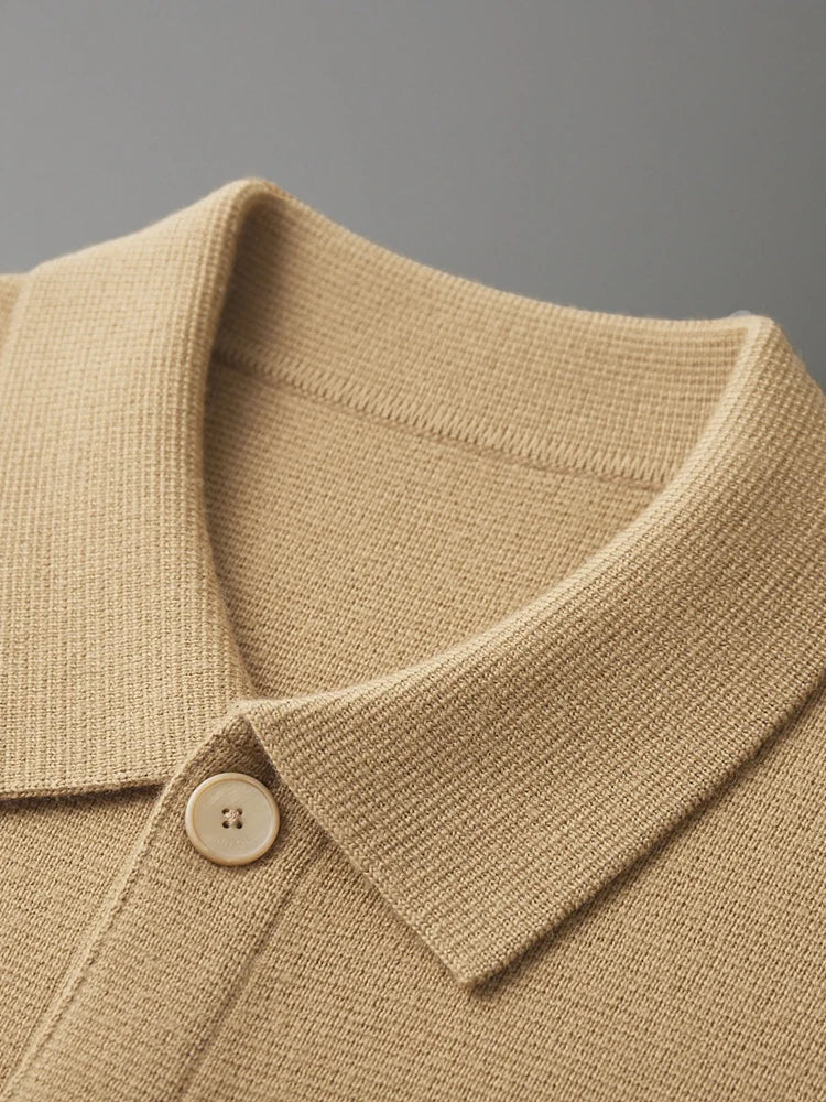 Merino Wool Polo Cardigan – Men's Button Sweater | Savonti — Hopeforwho (view 5)