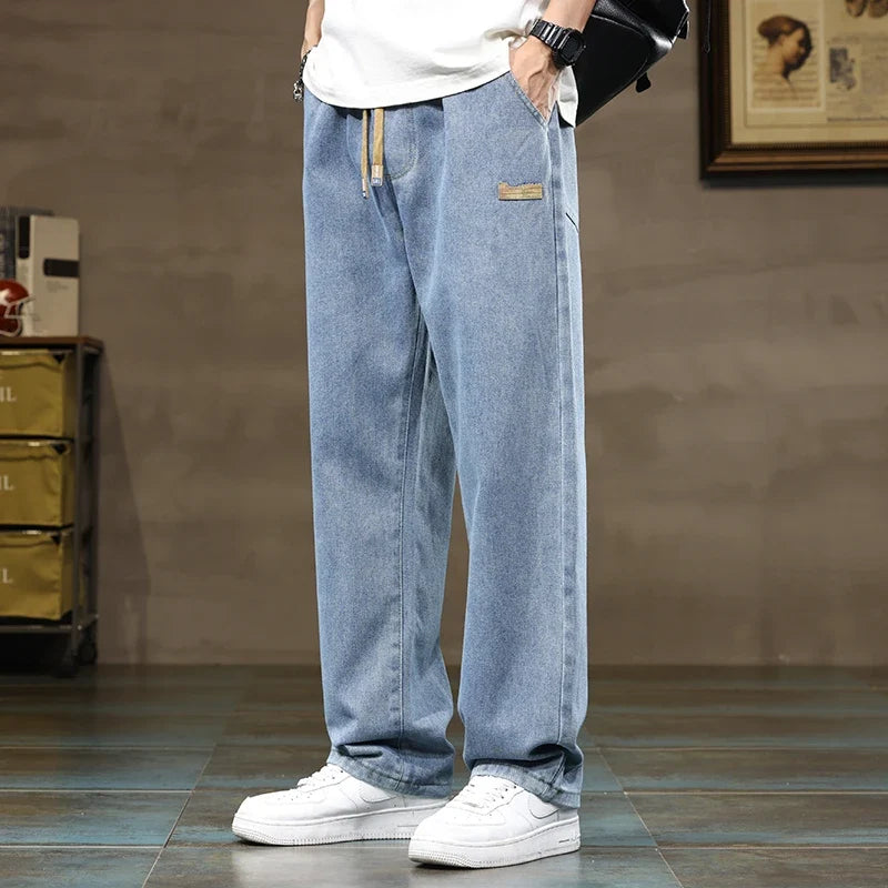 Baggy Wide-Leg Jeans – Men's Drawstring Casual Denim | Arden — Hopeforwho (view 6)