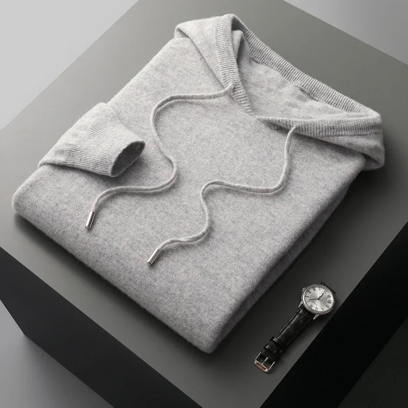 Men's Cashmere Drawstring Hoodie | Savoni — Hopeforwho (view 10)