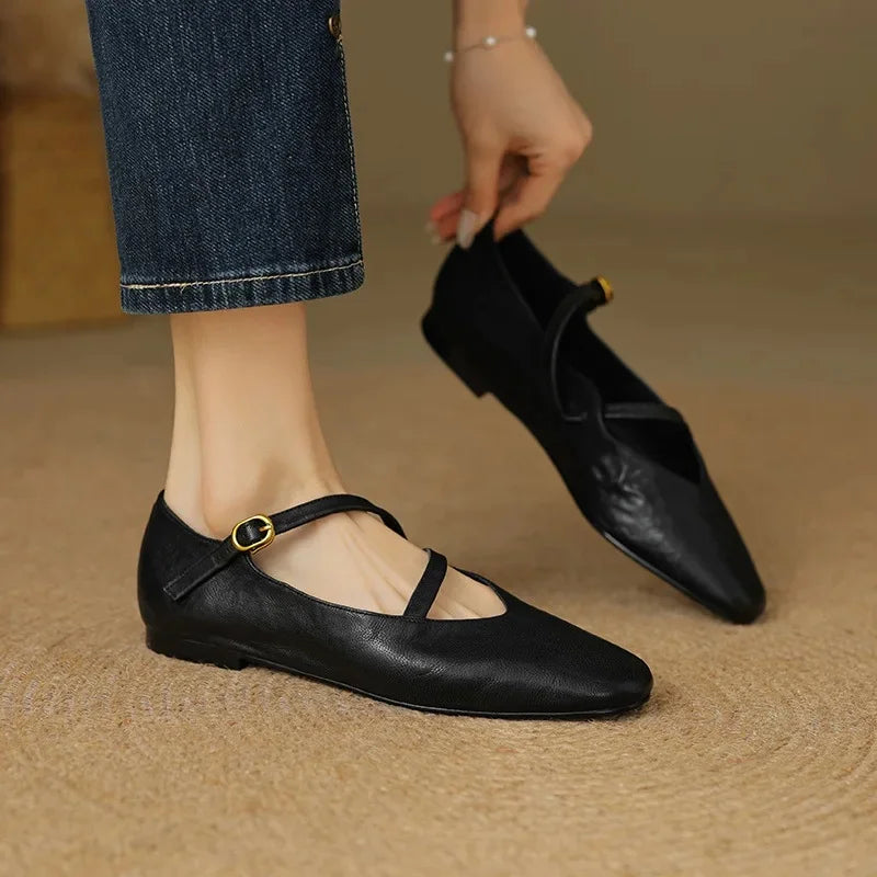 Elora Leather Flats — Hopeforwho (view 4)