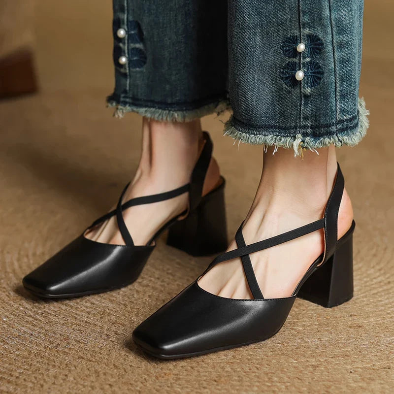 Blaire Leather Heels — Hopeforwho (view 8)