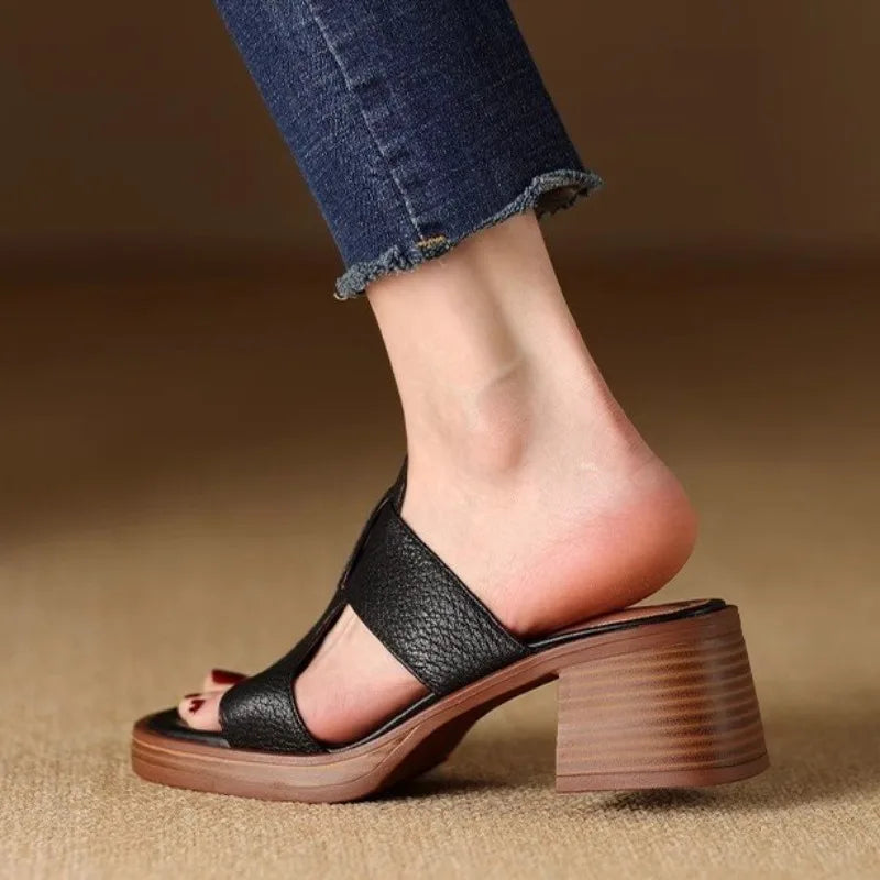 Alessia Leather Sandals — Hopeforwho (view 4)