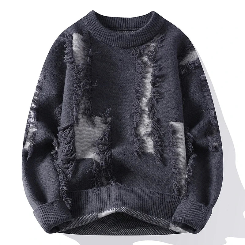 Frayed Knit Sweater – Men's Pullover | Camden — Hopeforwho (view 3)