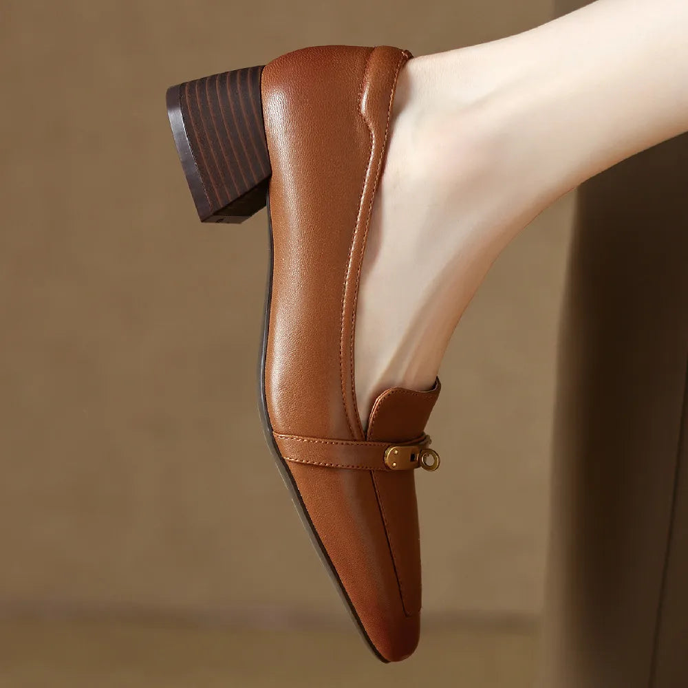 Aveline Genuine Leather Heels — Hopeforwho (view 2)