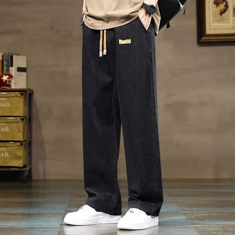 Baggy Wide-Leg Jeans – Men's Drawstring Casual Denim | Arden — Hopeforwho (view 4)