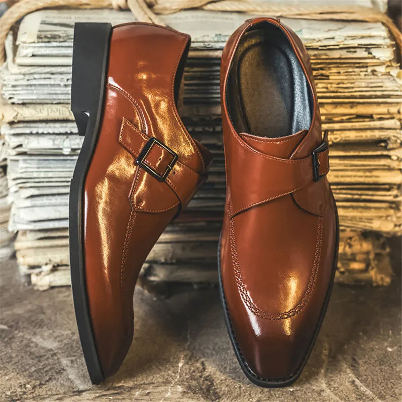 Pierson Leather Monk Strap Loafers — Hopeforwho (view 3)