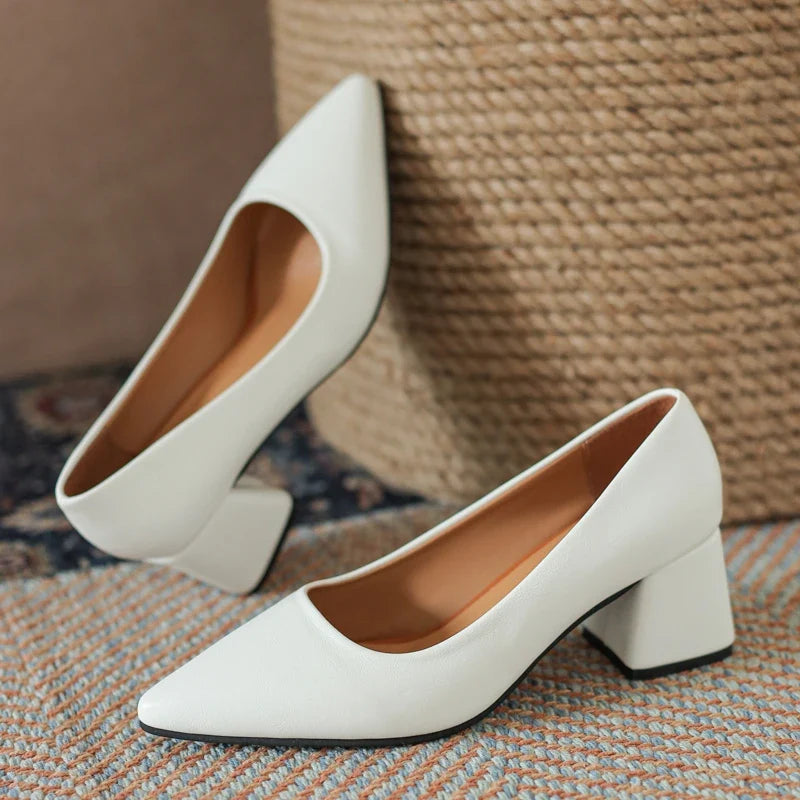 Orlena Leather Heels — Hopeforwho