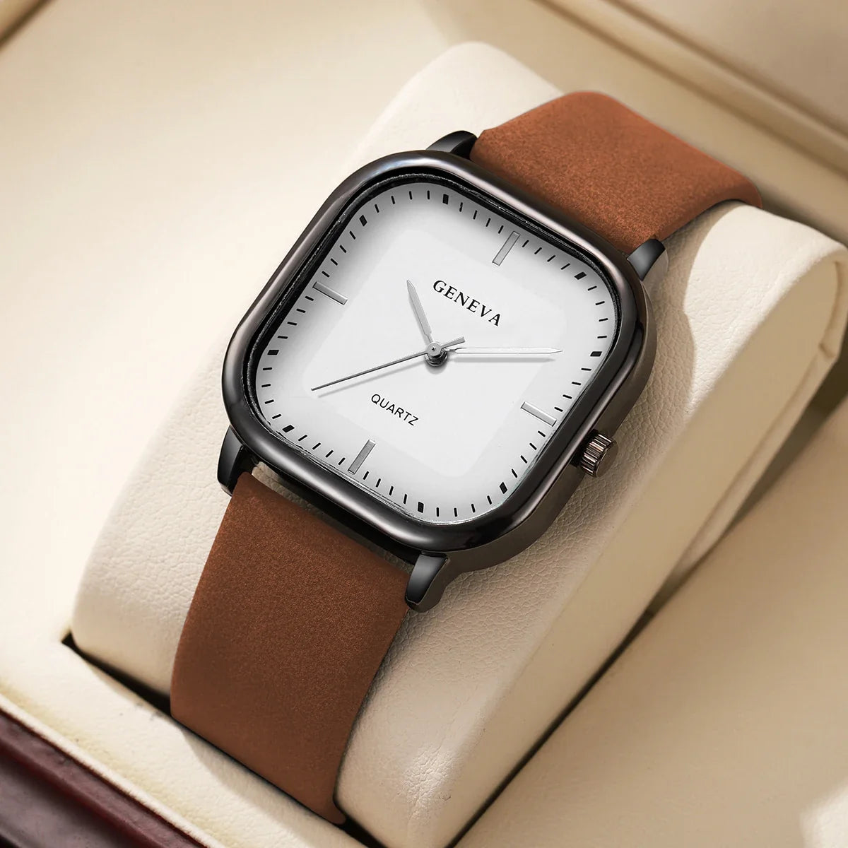Geneva Square Dial Watch — Hopeforwho (view 6)