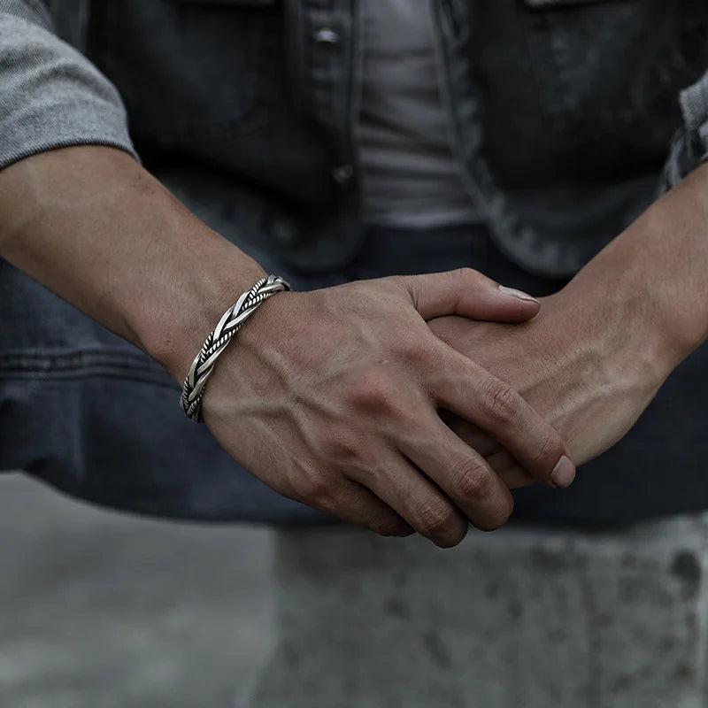 Torin Silver Cuff Bracelet — Hopeforwho (view 2)