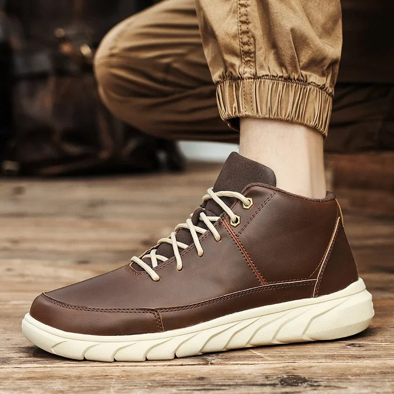 Expedition High-Top Leather Sneakers — Hopeforwho (view 5)