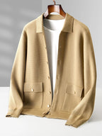 Merino Wool Polo Cardigan – Men's Button Sweater | Savonti — Hopeforwho (view 2)
