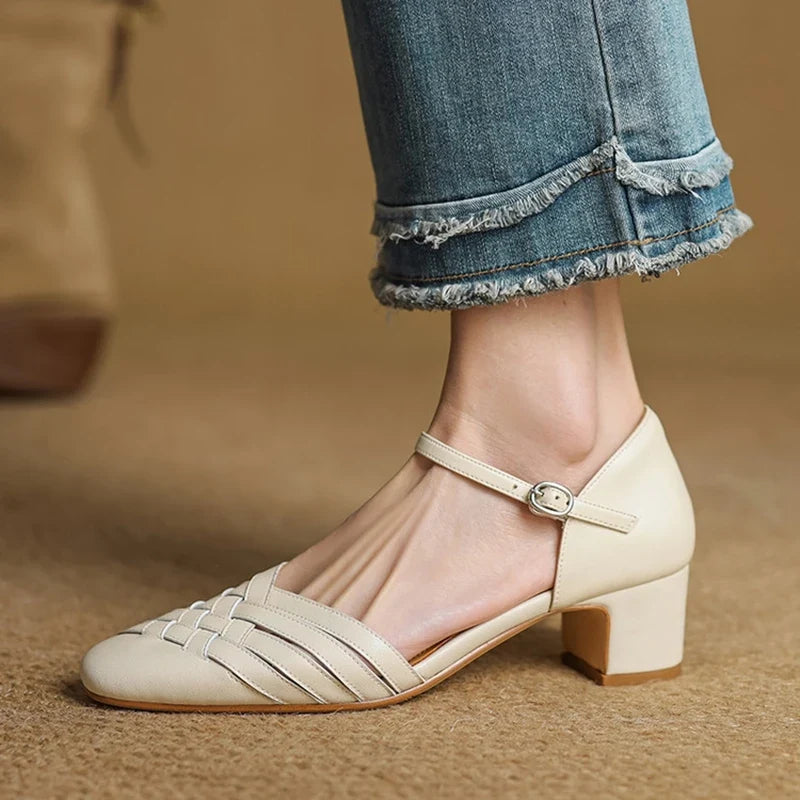 Avora Genuine Leather Heels — Hopeforwho