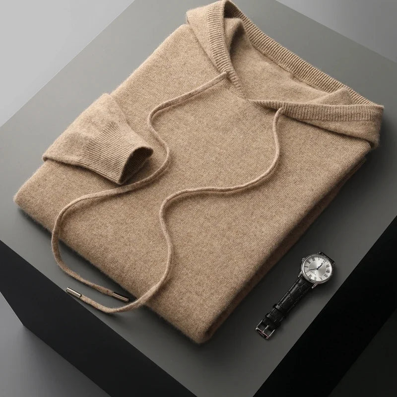 Men's Cashmere Drawstring Hoodie | Savoni — Hopeforwho (view 4)