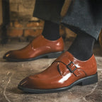 Pierson Leather Monk Strap Loafers — Hopeforwho (view 2)