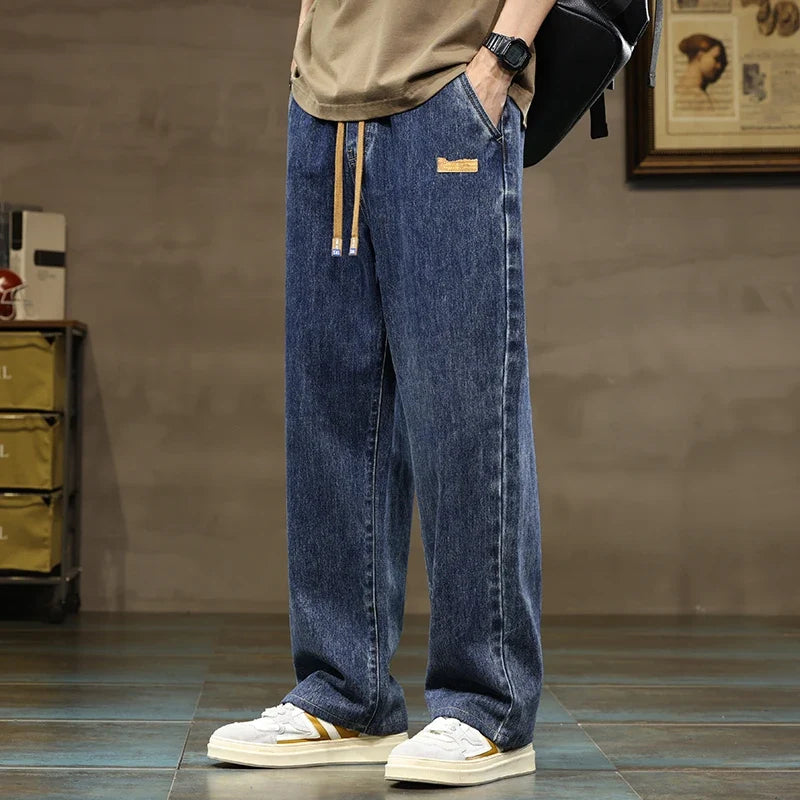Baggy Wide-Leg Jeans – Men's Drawstring Casual Denim | Arden — Hopeforwho