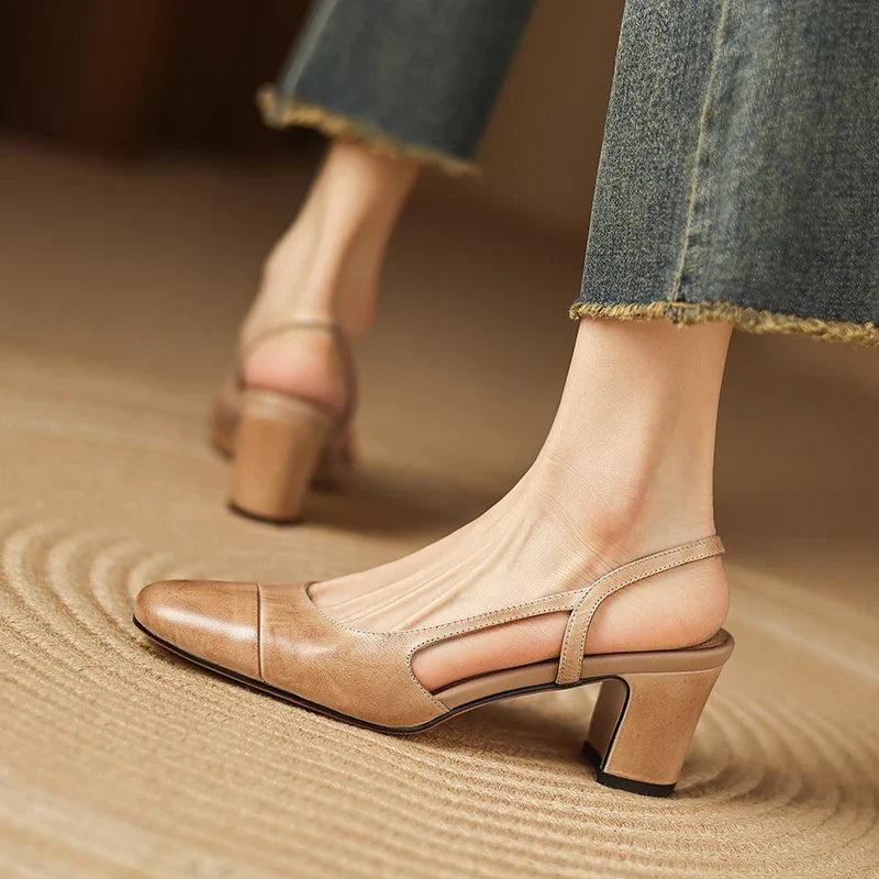 Viviana Leather Heels — Hopeforwho (view 3)