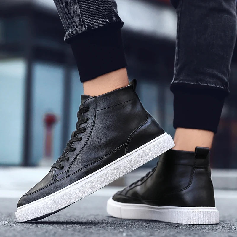 Oliver High Top Leather Sneakers — Hopeforwho (view 5)