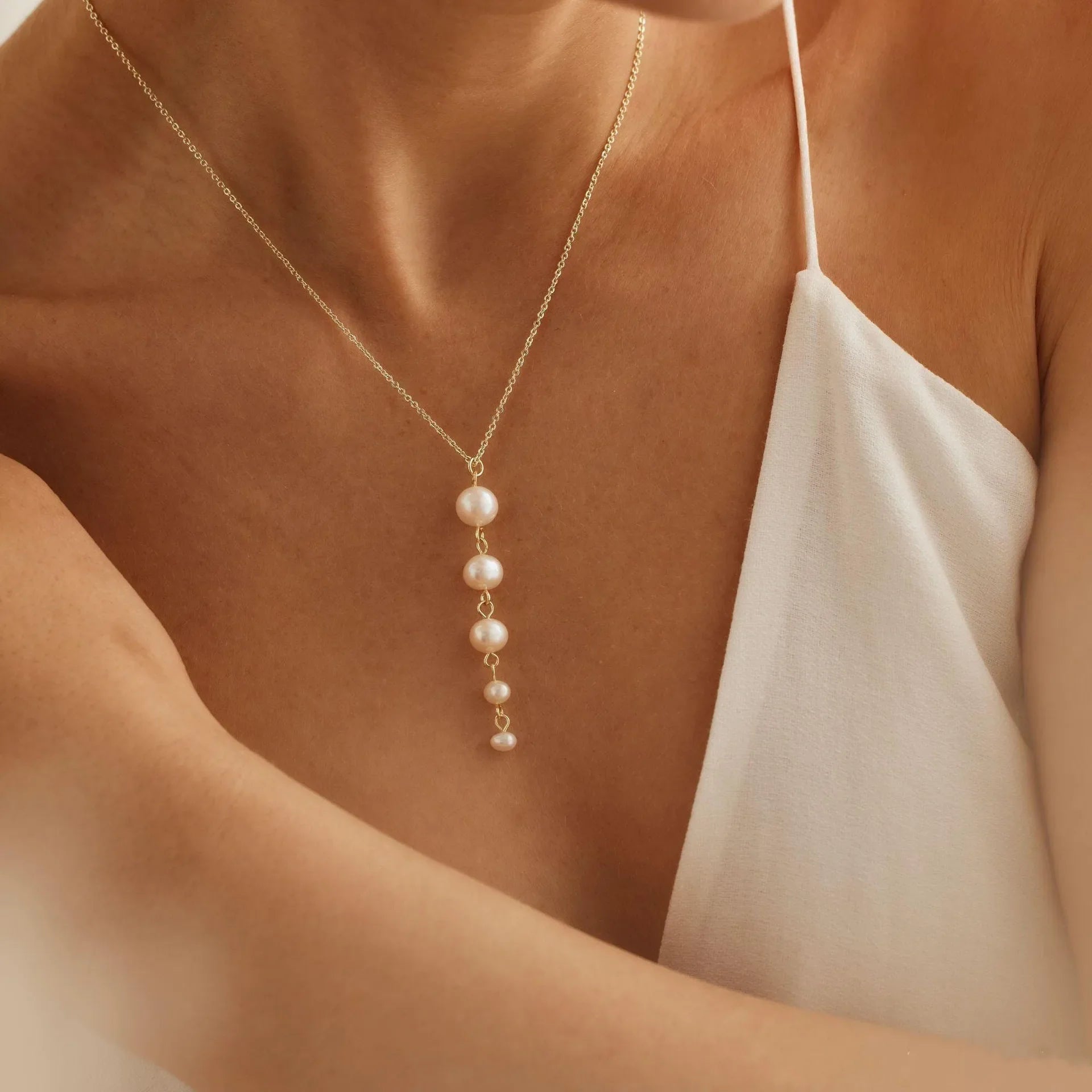 Roselle Pearl Necklace — Hopeforwho (view 6)