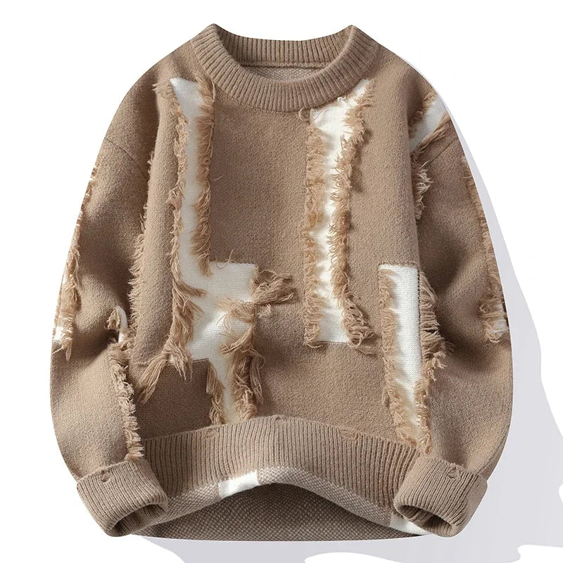 Frayed Knit Sweater – Men's Pullover | Camden — Hopeforwho (view 7)