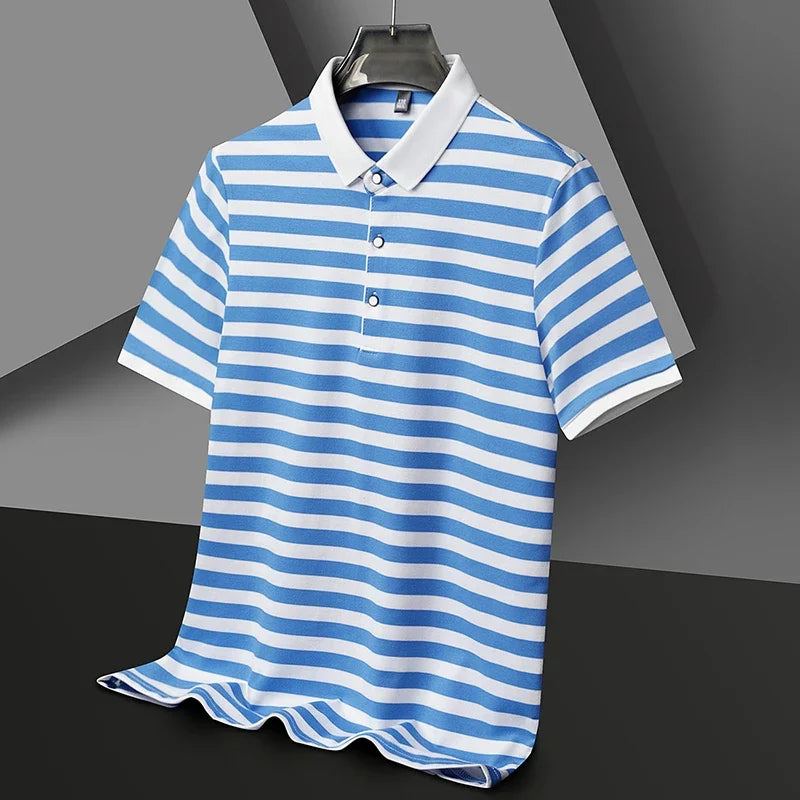 Broughton Striped Cotton Polo — Hopeforwho (view 2)