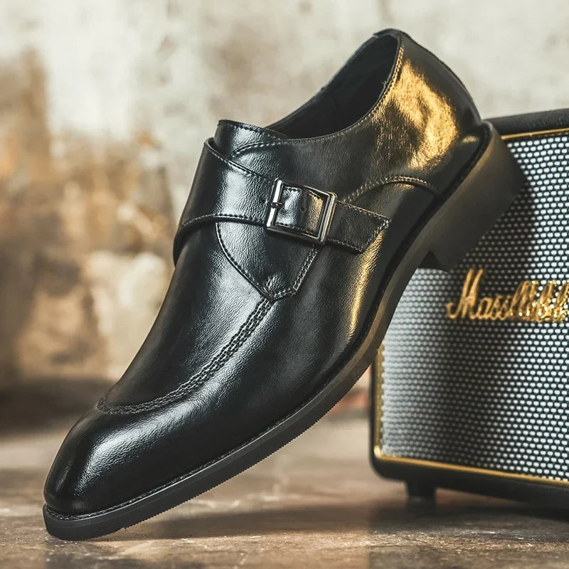Pierson Leather Monk Strap Loafers — Hopeforwho (view 6)