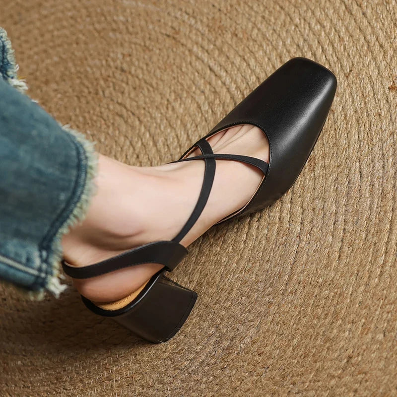 Blaire Leather Heels — Hopeforwho (view 9)
