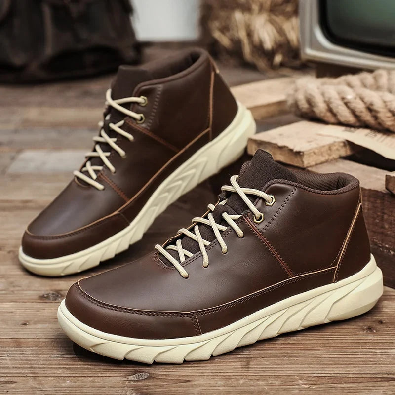 Expedition High-Top Leather Sneakers — Hopeforwho
