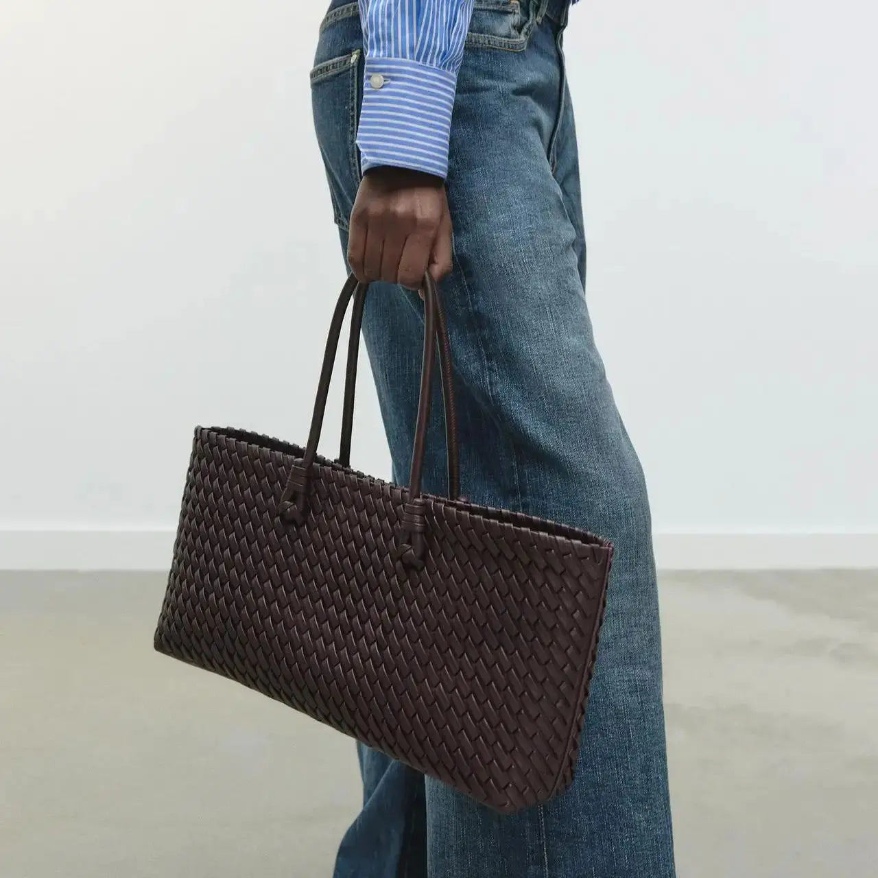 Daria Woven Leather Handbag — Hopeforwho (view 5)