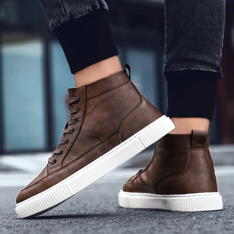 Oliver High Top Leather Sneakers — Hopeforwho (view 3)