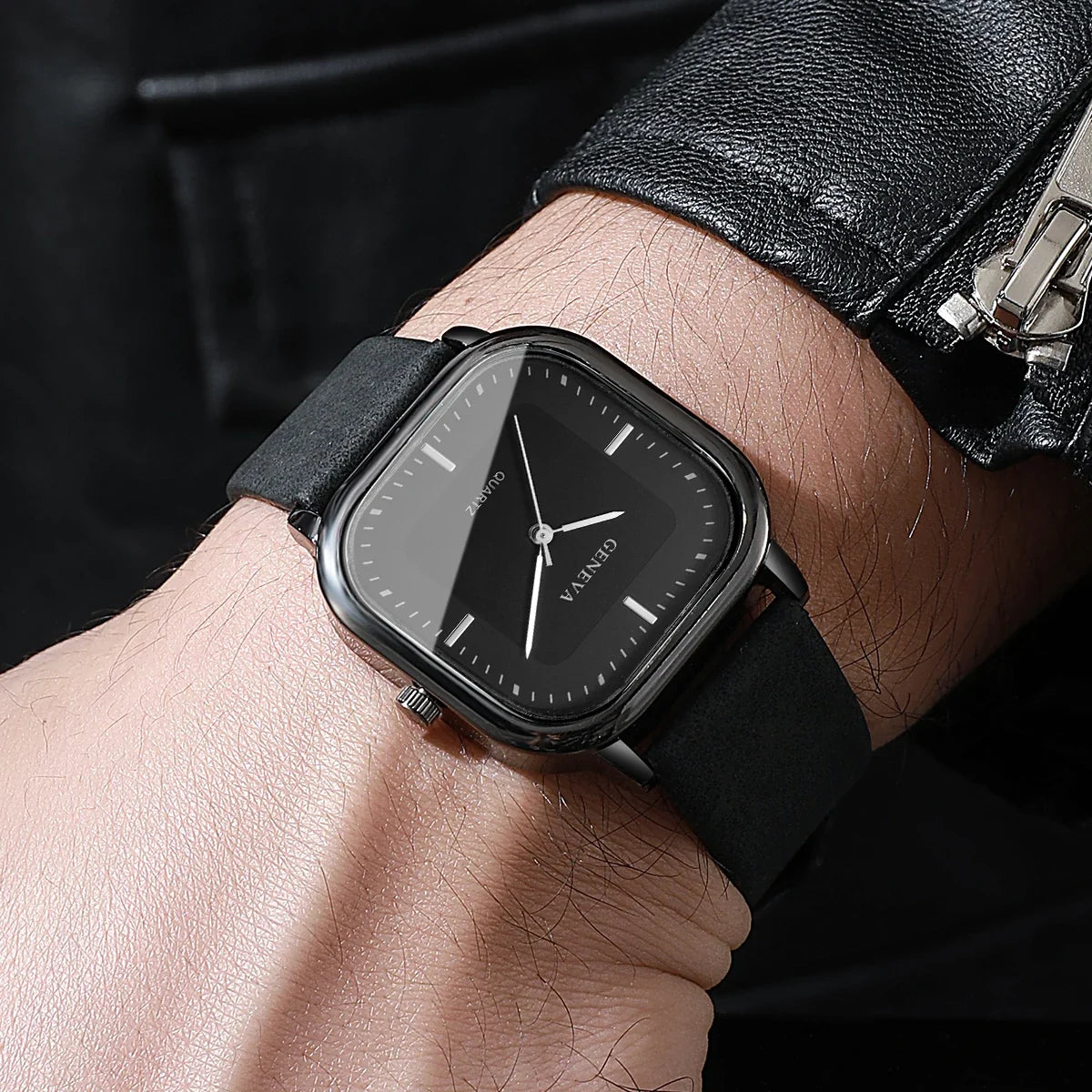 Geneva Square Dial Watch — Hopeforwho (view 2)