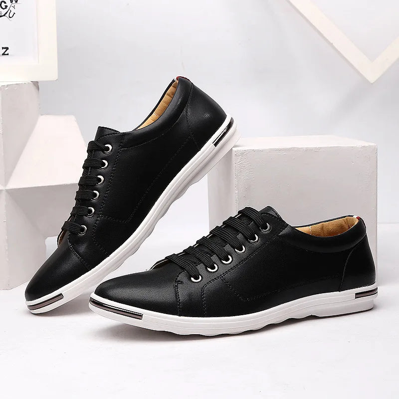 Leather Low-Top Sneakers – Men's Casual Dress Shoes | Verano — Hopeforwho (view 2)