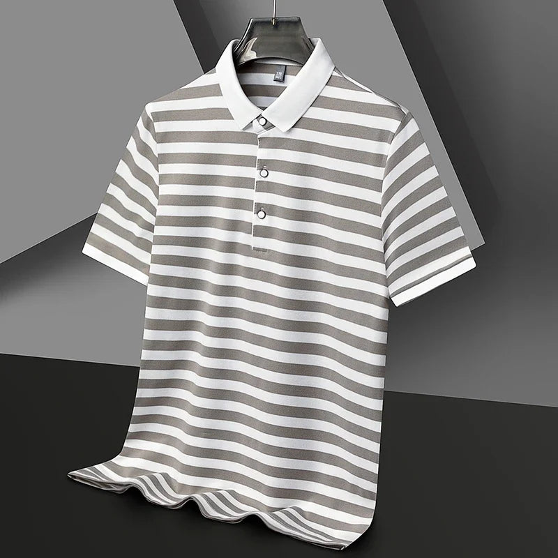 Broughton Striped Cotton Polo — Hopeforwho (view 5)