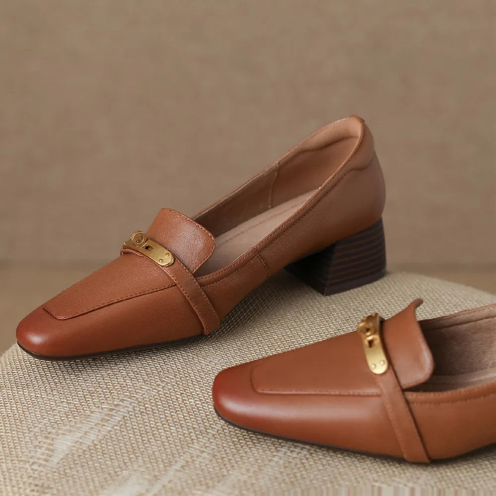 Aveline Genuine Leather Heels — Hopeforwho (view 5)