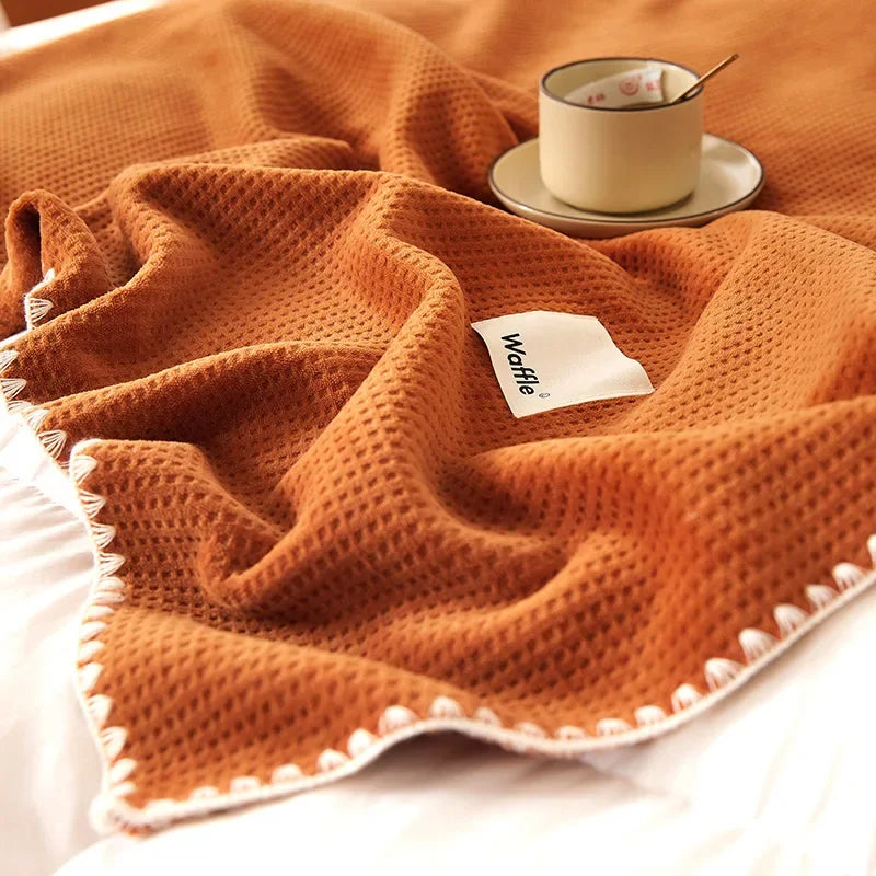 Arden Waffle Knit Blanket — Hopeforwho (view 2)