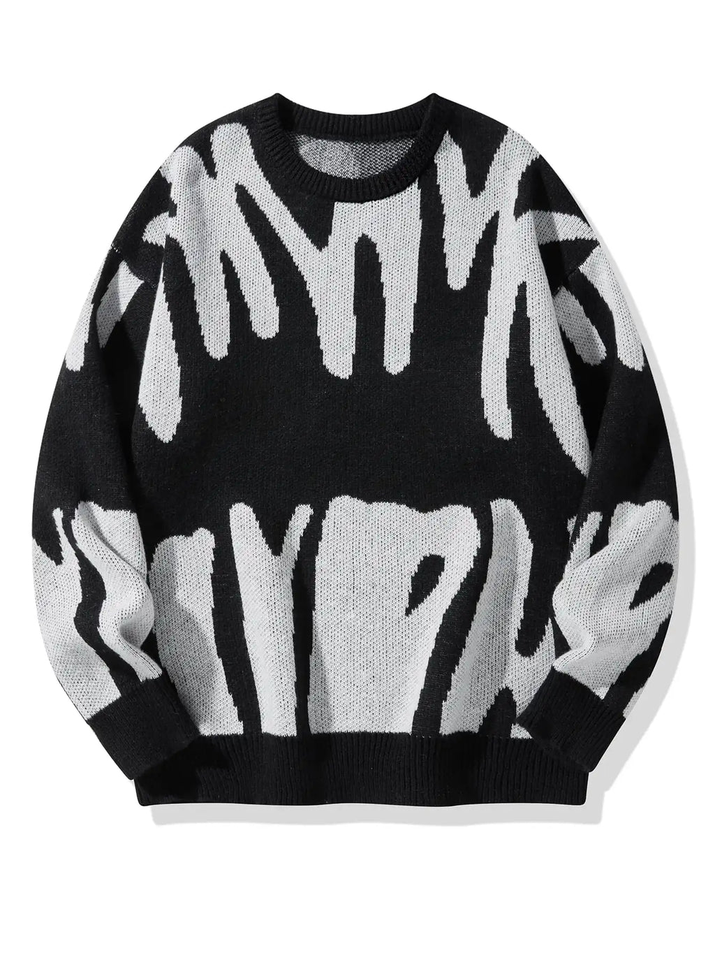 Abstract Wool Pullover Sweater – Men's Oversized Knit | Garen — Hopeforwho (view 8)