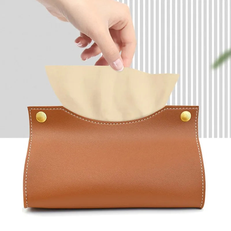 Luxe Leather Tissue Box Cover — Hopeforwho (view 4)