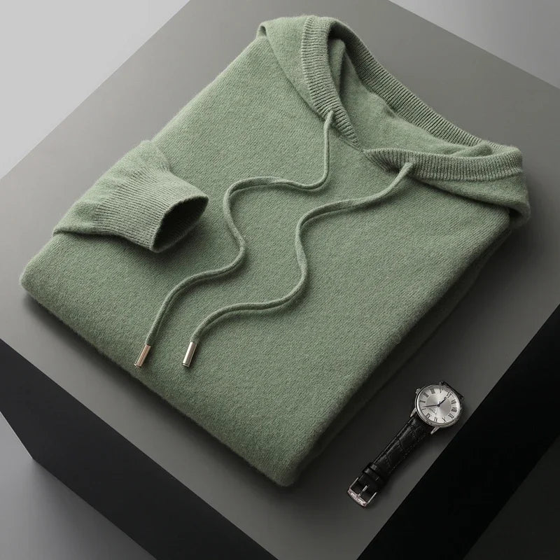 Men's Cashmere Drawstring Hoodie | Savoni — Hopeforwho (view 8)