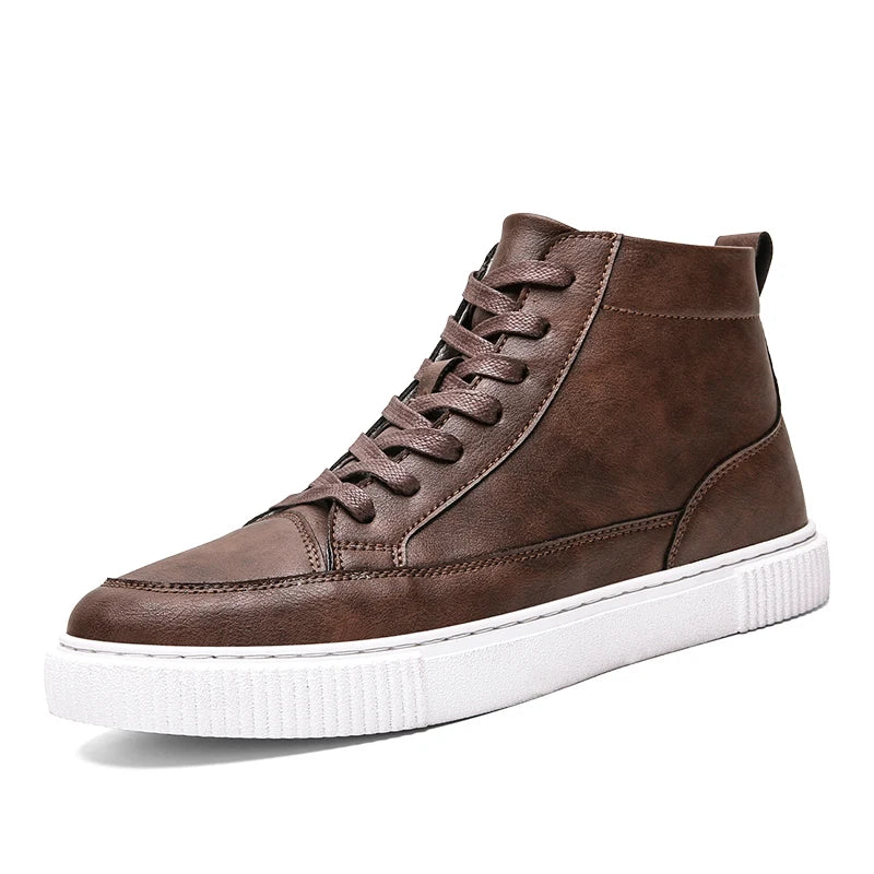 Oliver High Top Leather Sneakers — Hopeforwho (view 6)