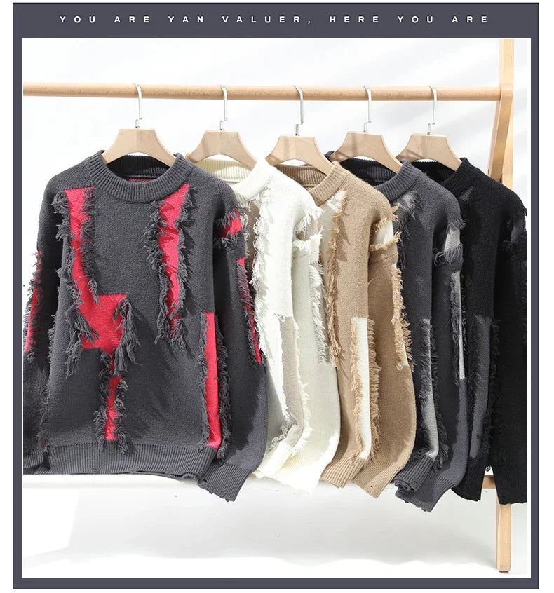 Frayed Knit Sweater – Men's Pullover | Camden — Hopeforwho (view 2)