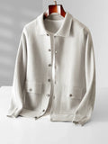Merino Wool Polo Cardigan – Men's Button Sweater | Savonti — Hopeforwho