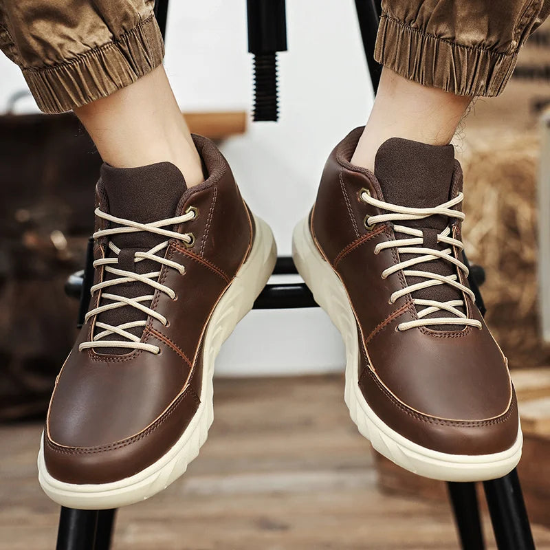 Expedition High-Top Leather Sneakers — Hopeforwho (view 3)