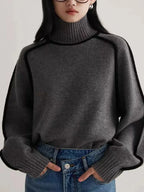 Ribbed Turtleneck Sweater – Women's Knit Top | Sophia — Hopeforwho (view 5)