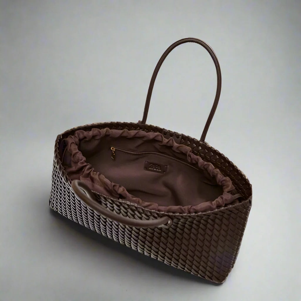 Daria Woven Leather Handbag — Hopeforwho (view 4)