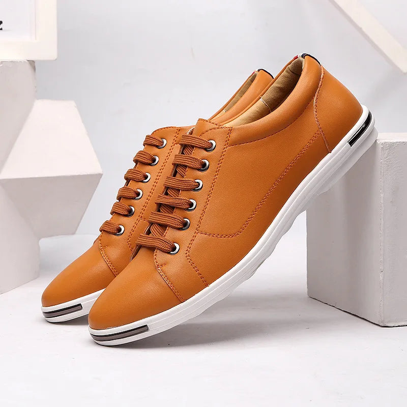 Leather Low-Top Sneakers – Men's Casual Dress Shoes | Verano — Hopeforwho (view 3)