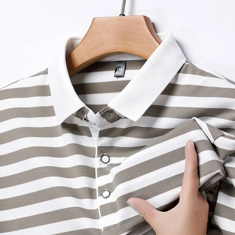 Broughton Striped Cotton Polo — Hopeforwho (view 6)