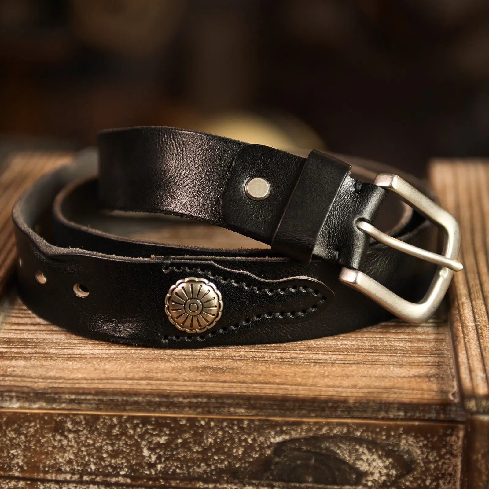 Frontier Cowhide Belt — Hopeforwho (view 4)